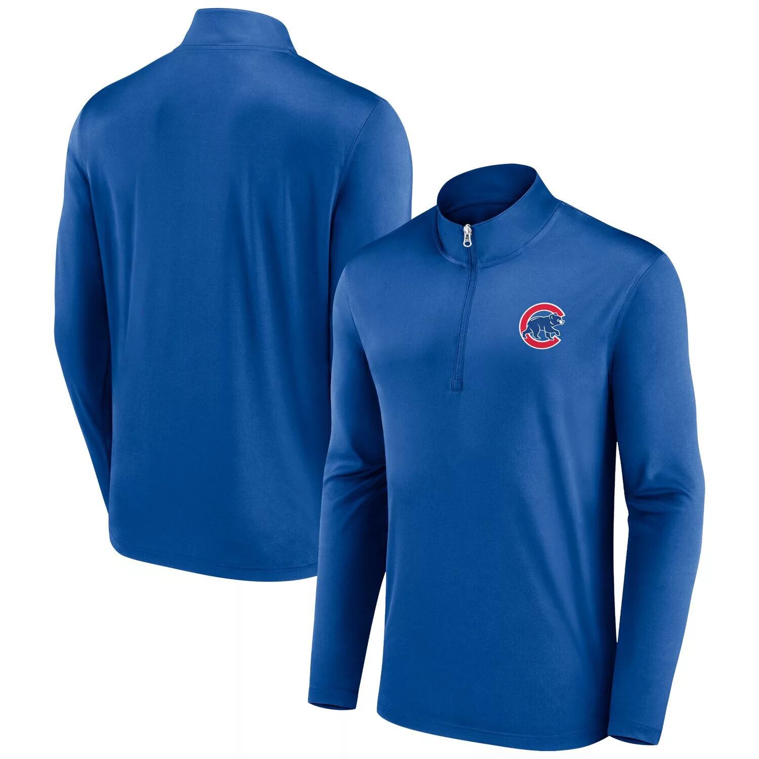 

Мужская брендовая футболка с молнией четверть четверти Royal Chicago Cubs Underdog Mindset Fanatics