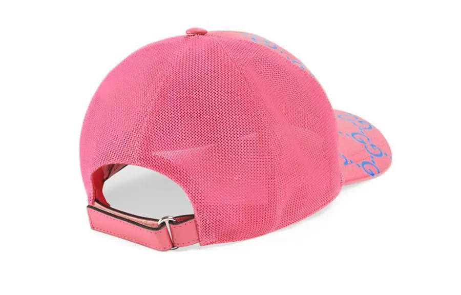 Бейсболка Gucci GG Leather Baseball Hat 'Pink Blue', розовый — фото 3