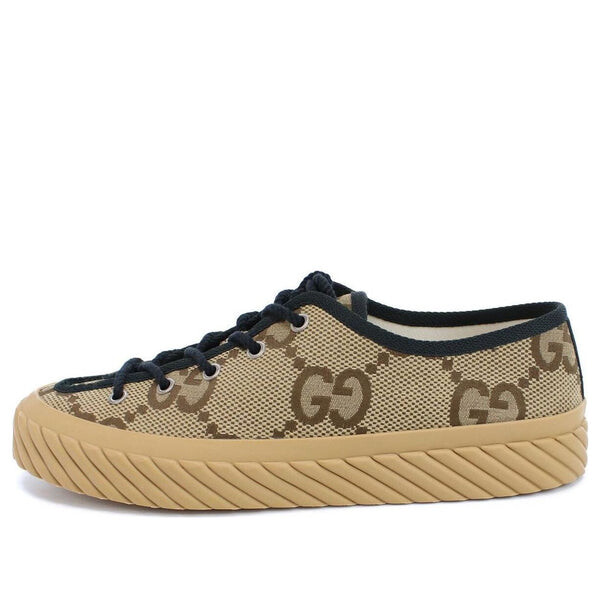 

Кроссовки maxi gg lace-up sneakers 'beige black' Gucci, бежевый