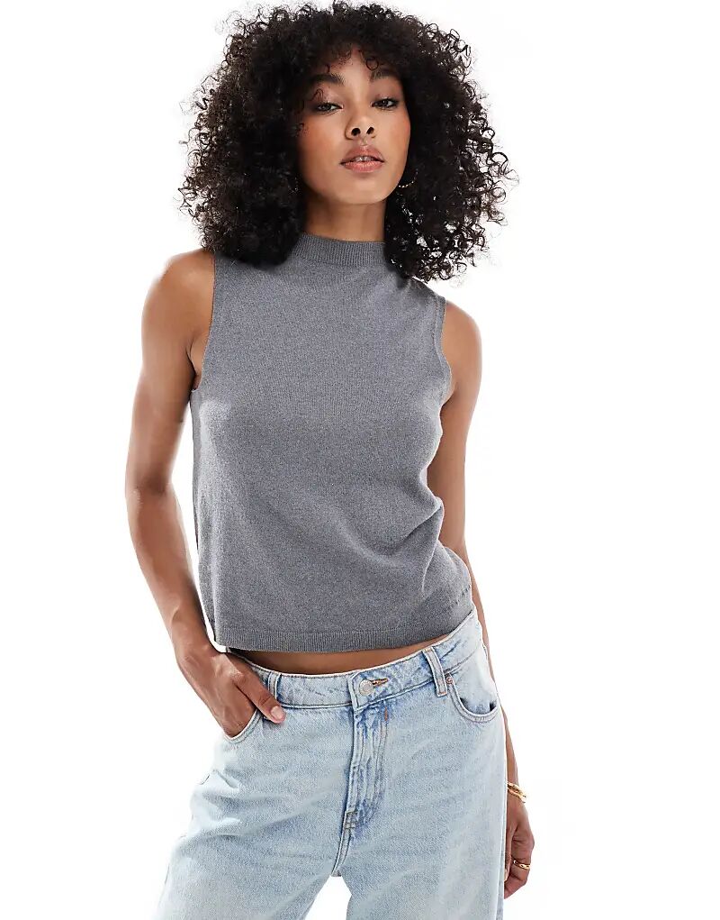 

Майка тонкой вязки ASOS DESIGN серого цвета