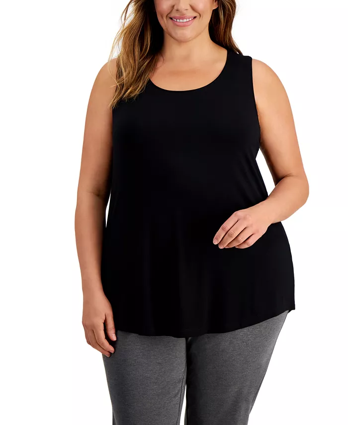 

Женская блузка без рукавов с круглым вырезом Plus Size JM Collection, черный