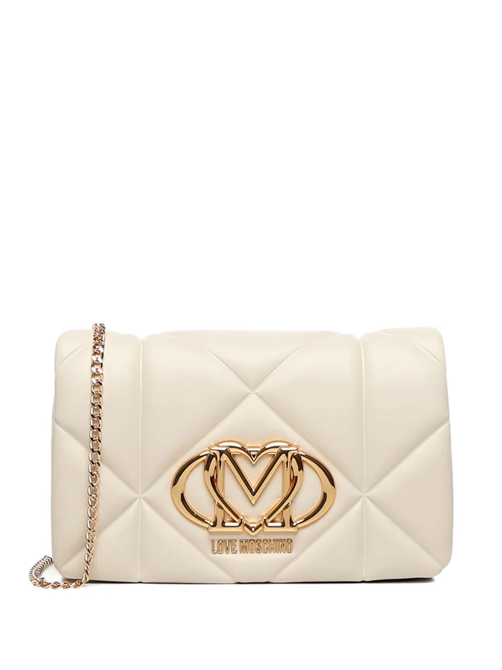 

Стёганая плечeвая сумка с логотипом Love Moschino, белый