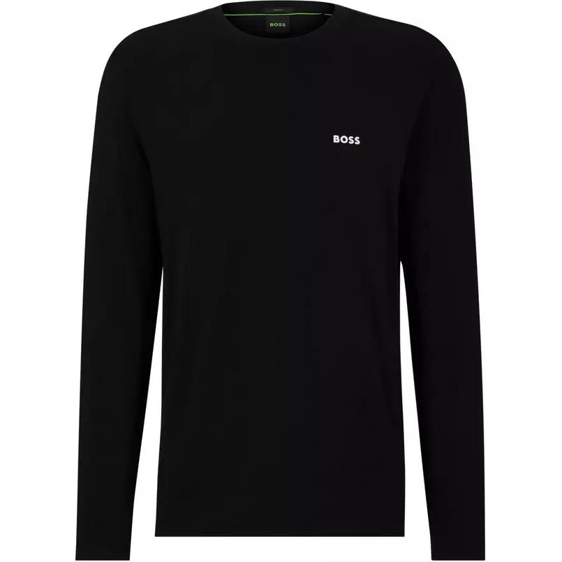 

Футболка с длинным рукавом Boss Contrast Logo Stretch HUGO BOSS, черный