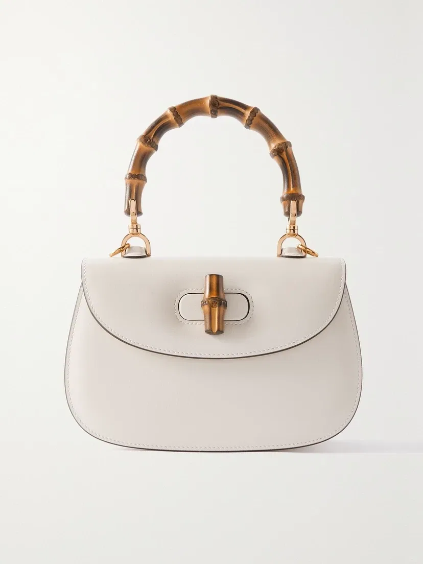 Кожаная сумка через плечо Bamboo 1947 GUCCI, белый