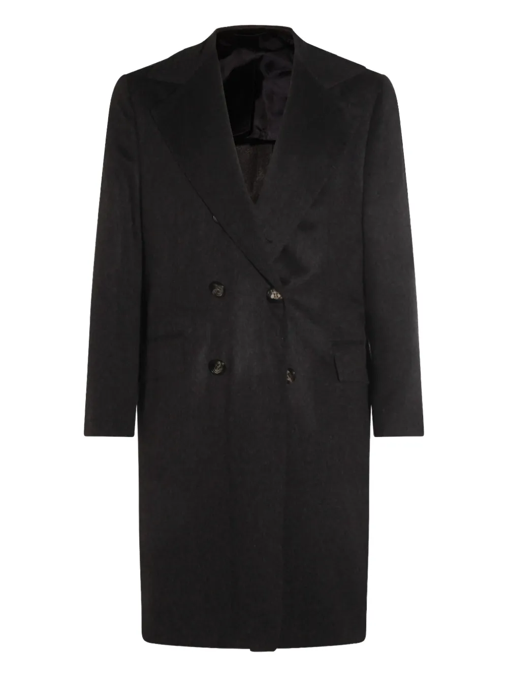 

Двубортное кашемировое пальто Kiton, черный