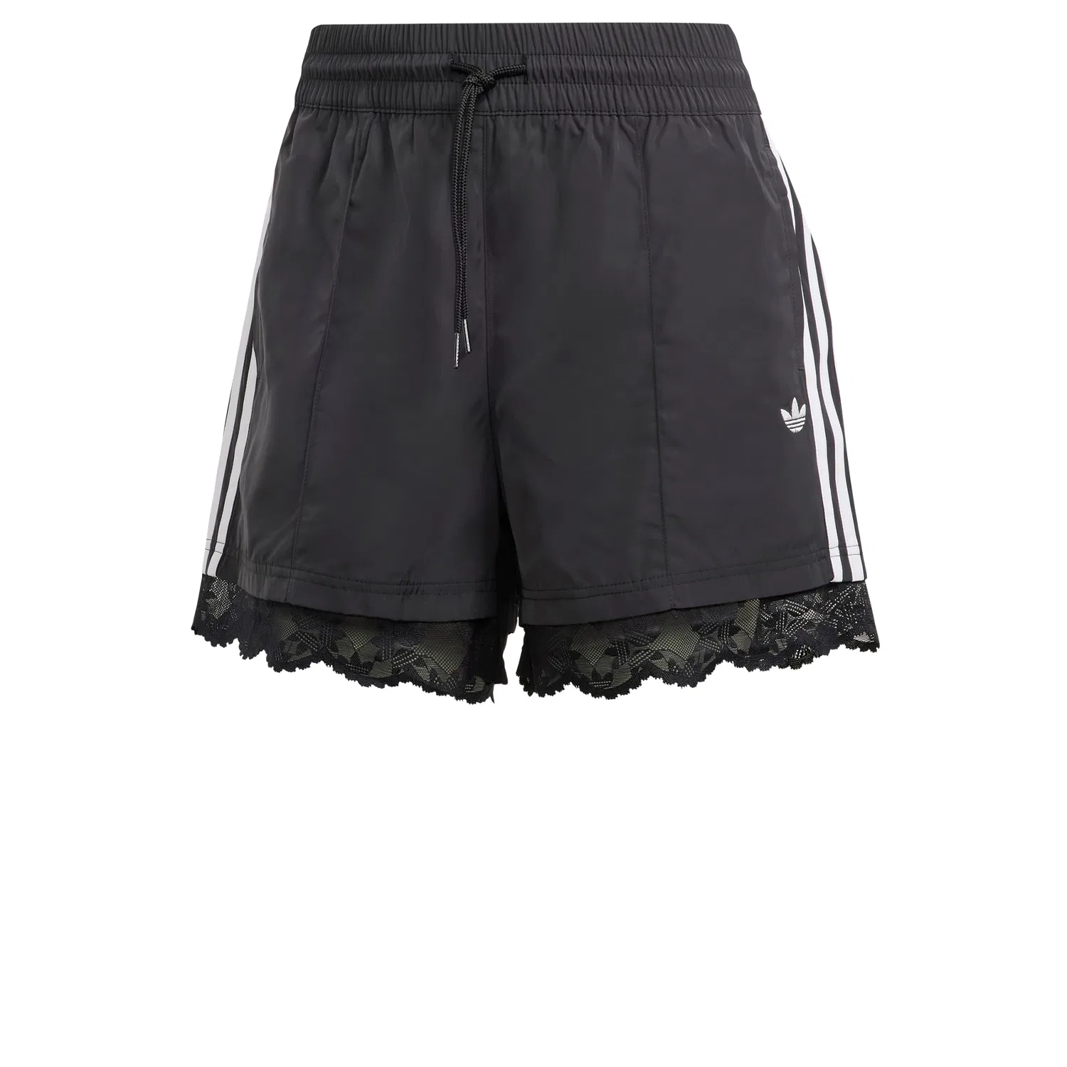 Женские шорты с кружевной отделкой Lace Trim 3S чёрные от Adidas — фото 3