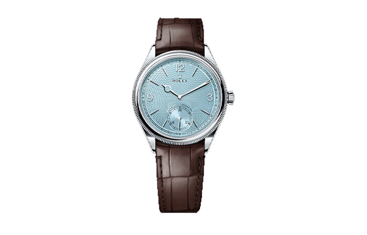 

ROLEX Мужские часы с автоматическим механическим механизмом, корпус 39 мм, синий циферблат, платиновый корпус, ремешок из крокодиловой кожи