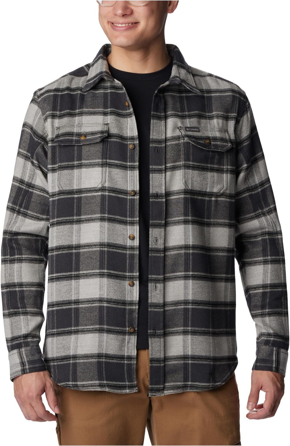 

Рубашка Deschutes River Heavyweight Flannel Columbia, цвет Shark Buffalo Ombre