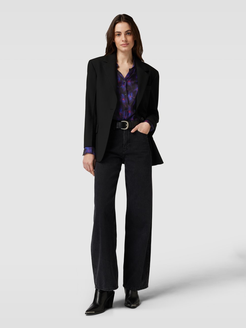 

Блузка-рубашка с цветочным узором THE KOOPLES, синий