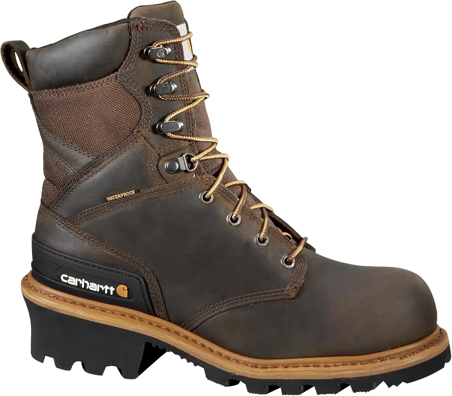 Ботинки рабочие 8" водонепроницаемые из натуральной кожи Carhartt, коричневый