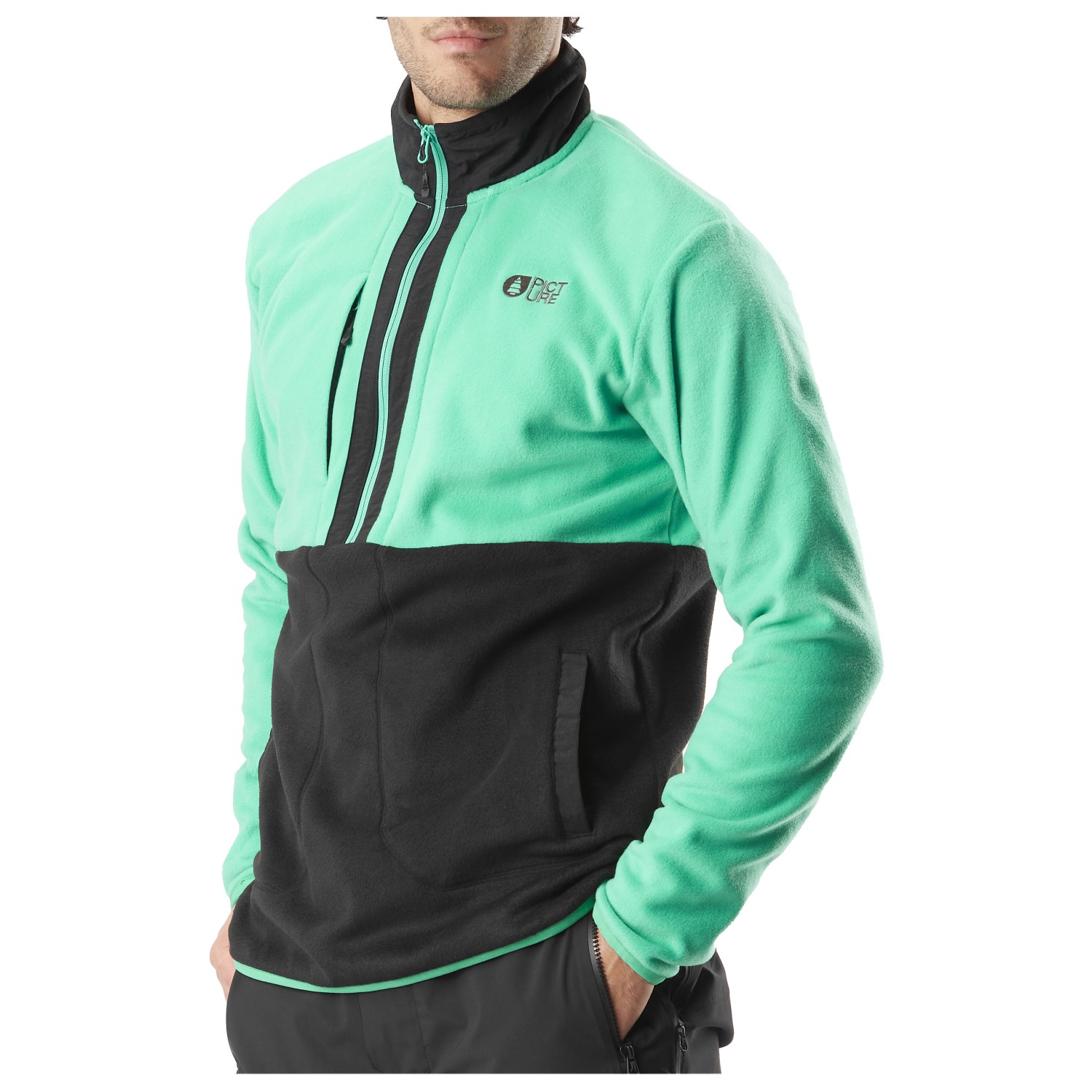 

Флисовый свитер Picture Mathew 1/4 Fleece, цвет Black/Spectra Green