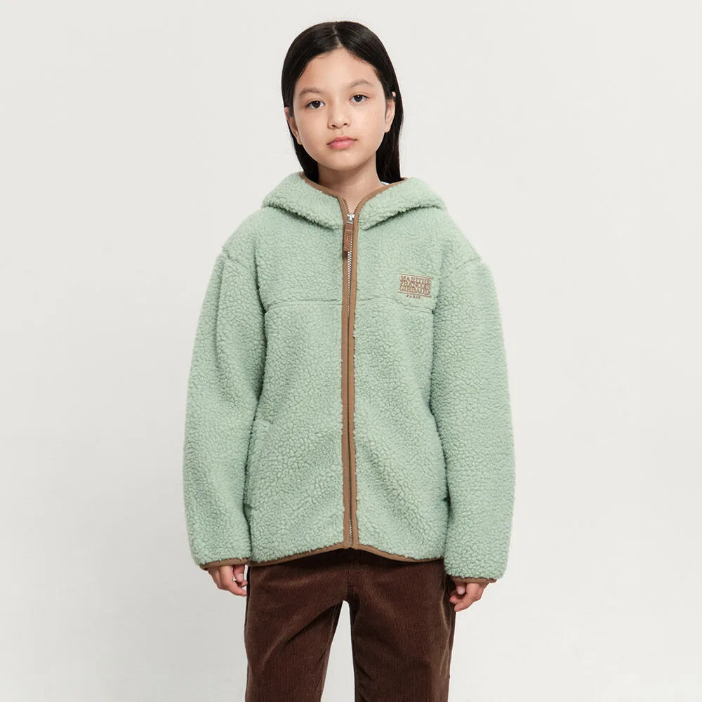 Детская флисовая толстовка на молнии с классическим логотипом мятная от Marithé Kids