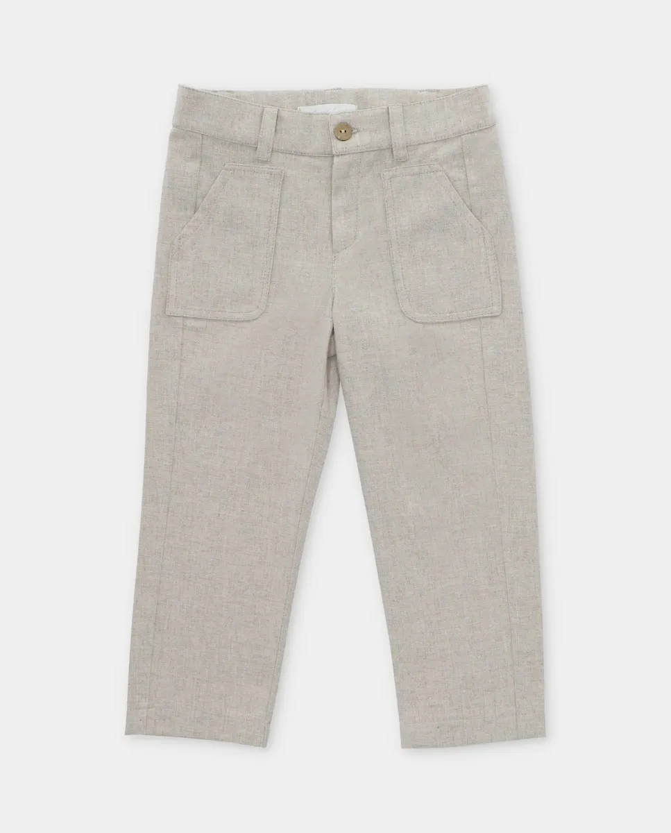 

Брюки для малыша с петлями на поясе и карманами цвета камня Martín Aranda