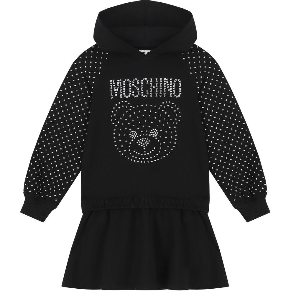 

Женское черное платье с длинными рукавами MOSCHINO