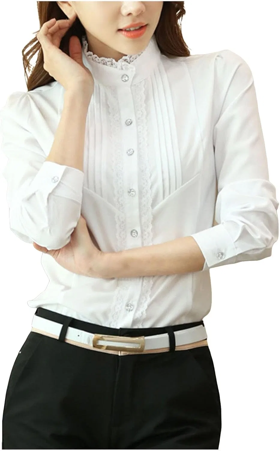 Блузка с кружевом, полупрозрачная Spring-Summer 12, белый