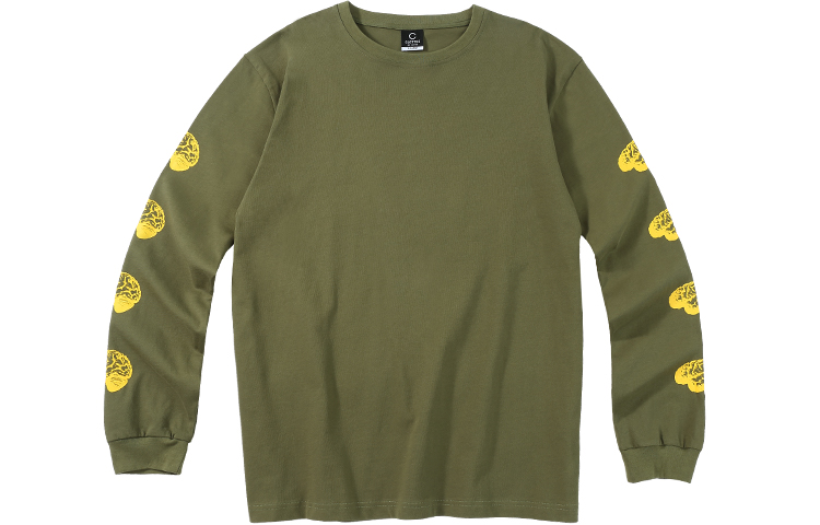 

CLOT Футболка с длинным рукавом прямого кроя мужская army green