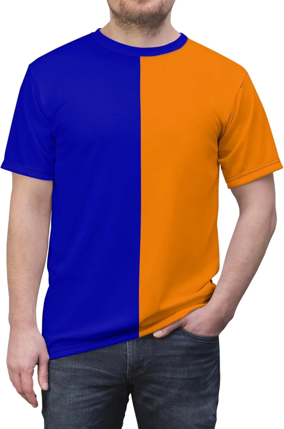 GENERIC Футболка Half Royal Blue & Half Orange