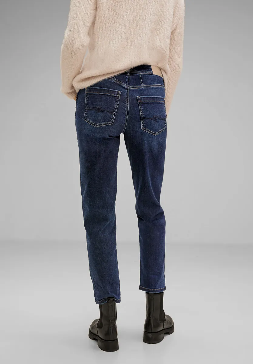 

STREET ONE Прямые джинсы, завышенная талия, цвет Clean Deep Indigo Wash