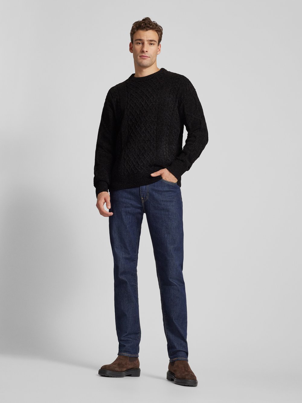 

Вязаный свитер с круглым вырезом Scotch & Soda, черный