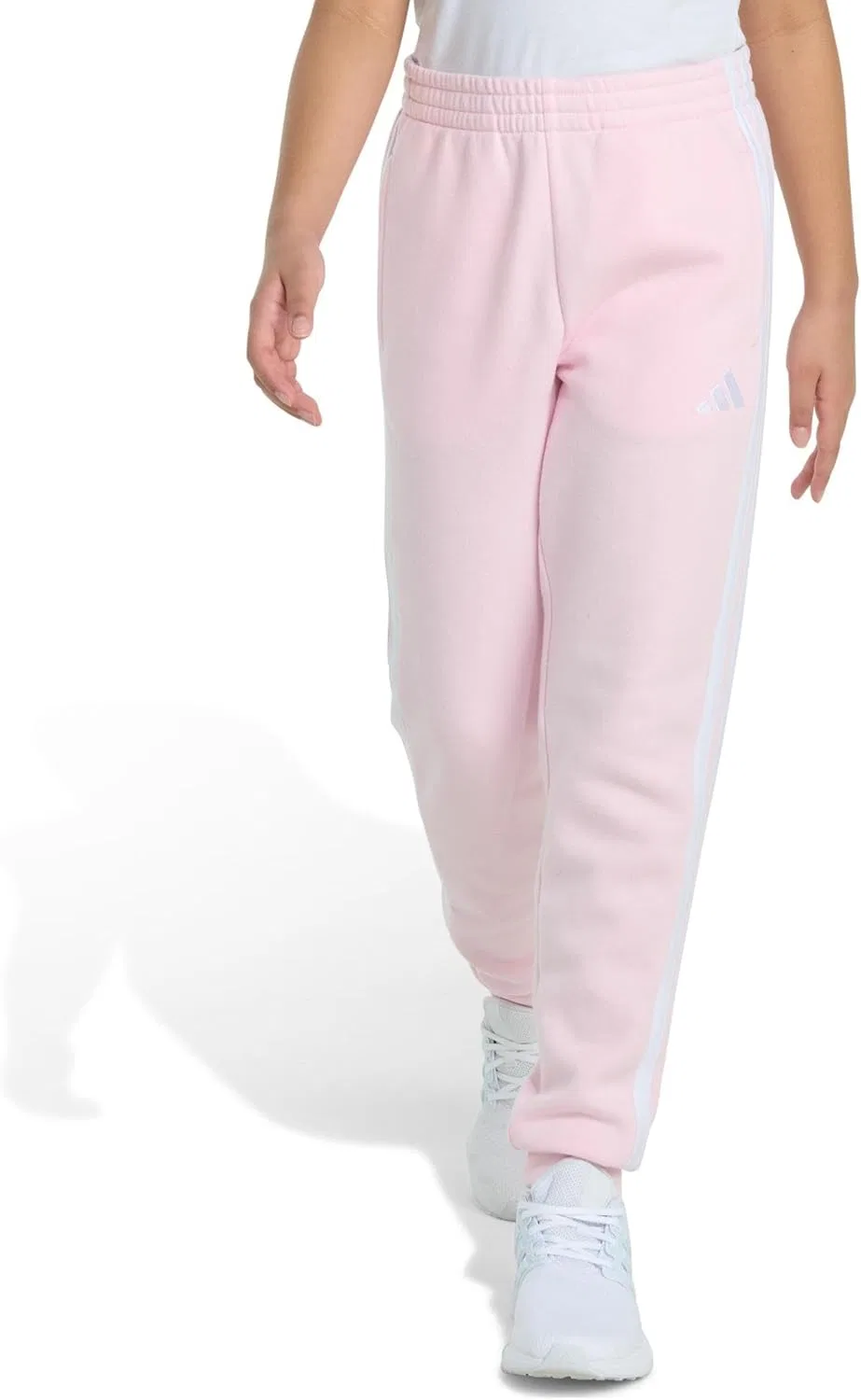 Детские флисовые спортивные брюки Adidas с тремя полосками, Clear Pink