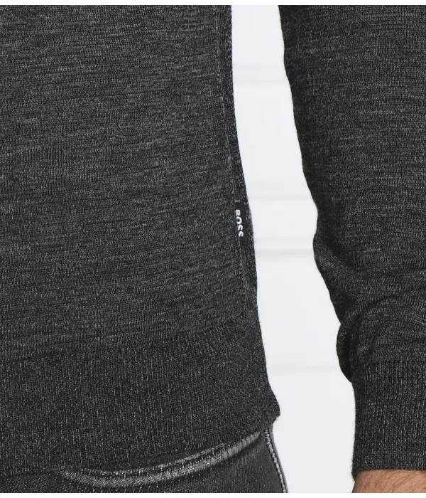 Шерстяная водолазка Musso-P slim fit Boss, графитовый — фото 4