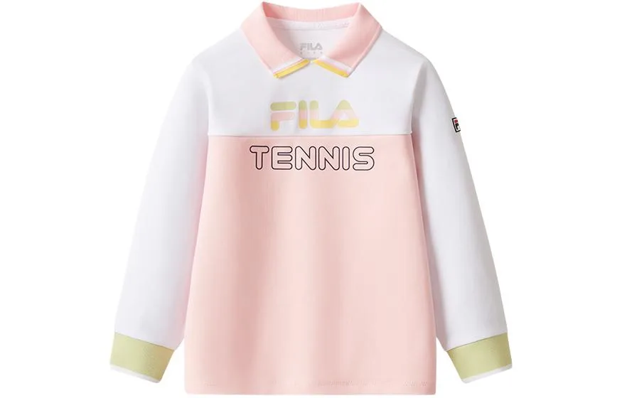 FILA KIDS Детская поло из легкой полупрозрачной ткани в розовом цвете