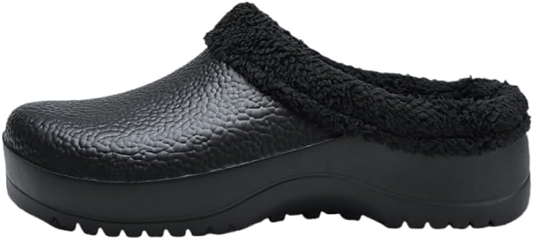 

Мужские толстые теплые стеганые тапочки - модный повседневный спортивный дизайн с прочной противоскользящей подошвой Hoalox, черный