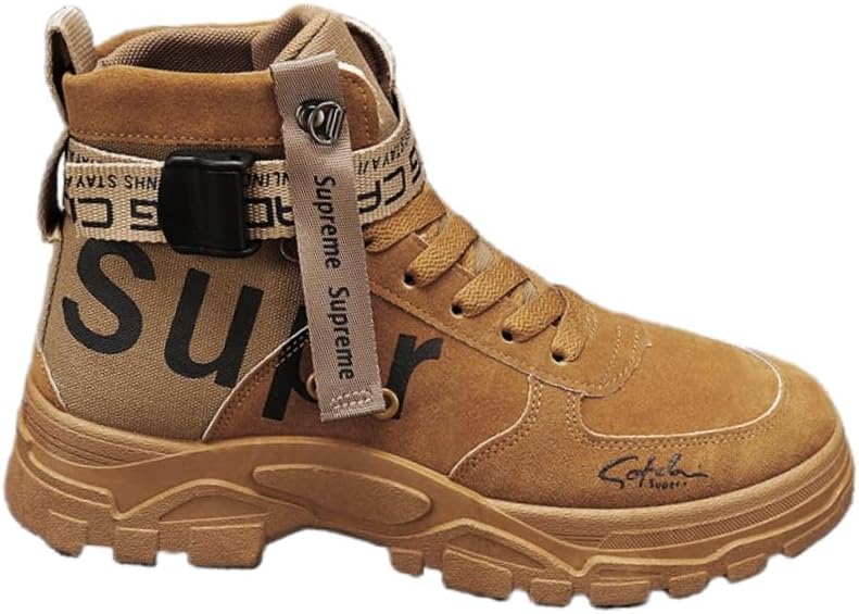 

Мужские модные ботинки - с шнуровкой - амортизирующие - подходят для активного отдыха - подходят для рабочей одежды Fusecottc, коричневый