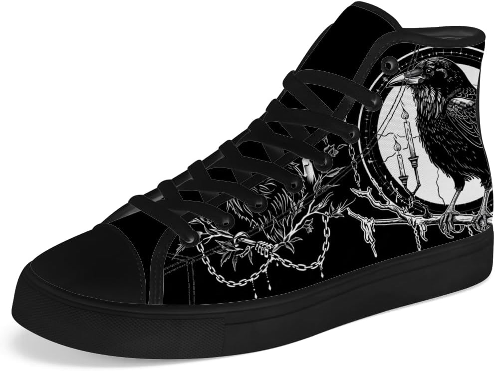 

Высокие парусиновые кроссовки для мужчин и женщин Chebing Raven High Top Canvas, черный