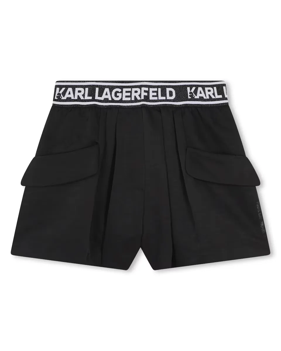 

Черные шорты для девочки с карманами Karl Lagerfeld Kids