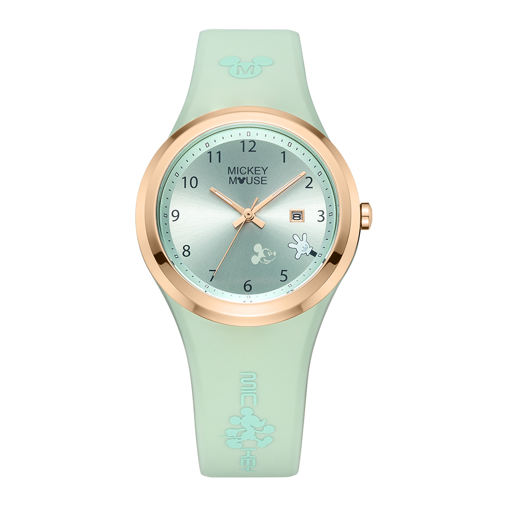

Disney Часы Quartz Movement Silicone Strap Watch Women's Watch Silver Dial, MK-11456GN