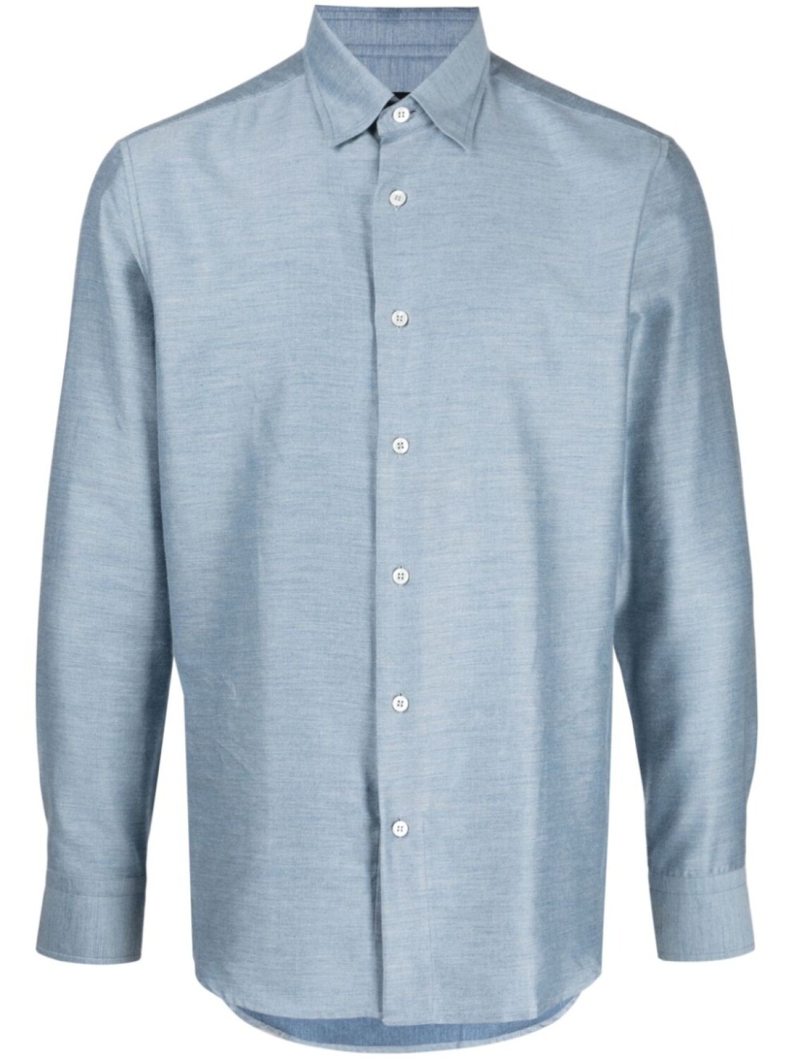 

Brioni рубашка из смеси хлопка и кашемира, синий