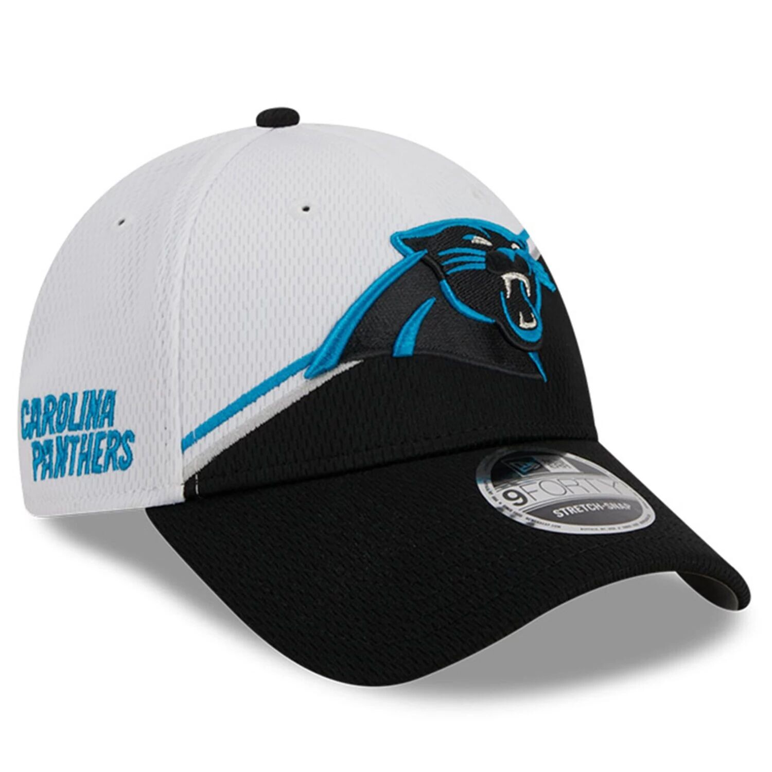 

Мужская регулируемая кепка New Era White/Black Carolina Panthers 2023 Sideline 9FORTY
