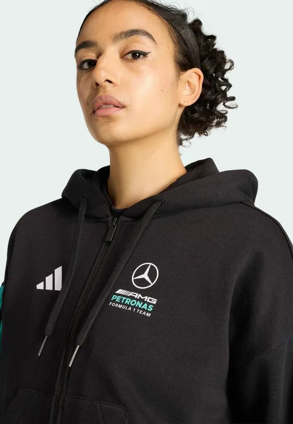 Толстовка на молнии с символикой команды формулы-1 amg petronas Adidas Performance, Black Semi Mint Rush — фото 3