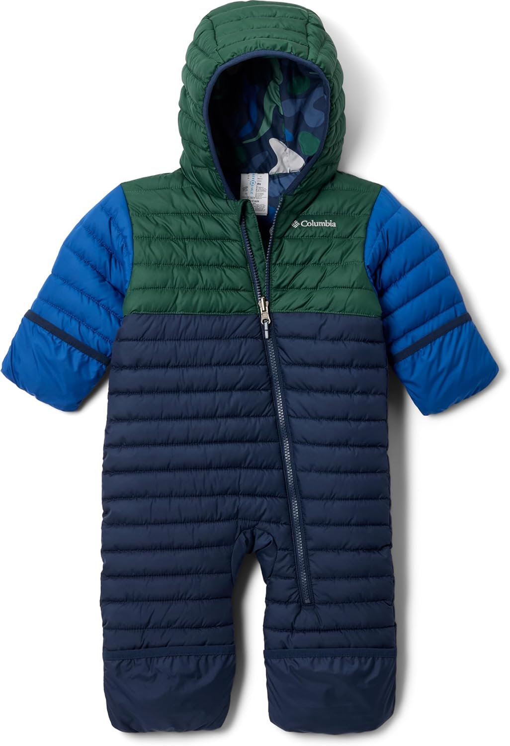 Columbia Unisex Baby Powder Lite II Reversible Bunting, Collegiate Navy/Rain Forest/Mountain Blue — фото 4