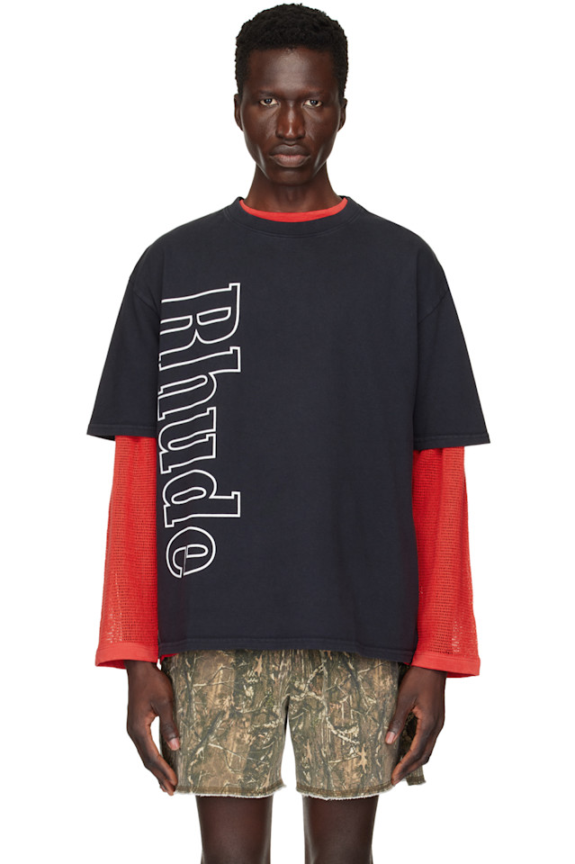 

эксклюзивная черная футболка с боковым логотипом Ssense Rhude, черный