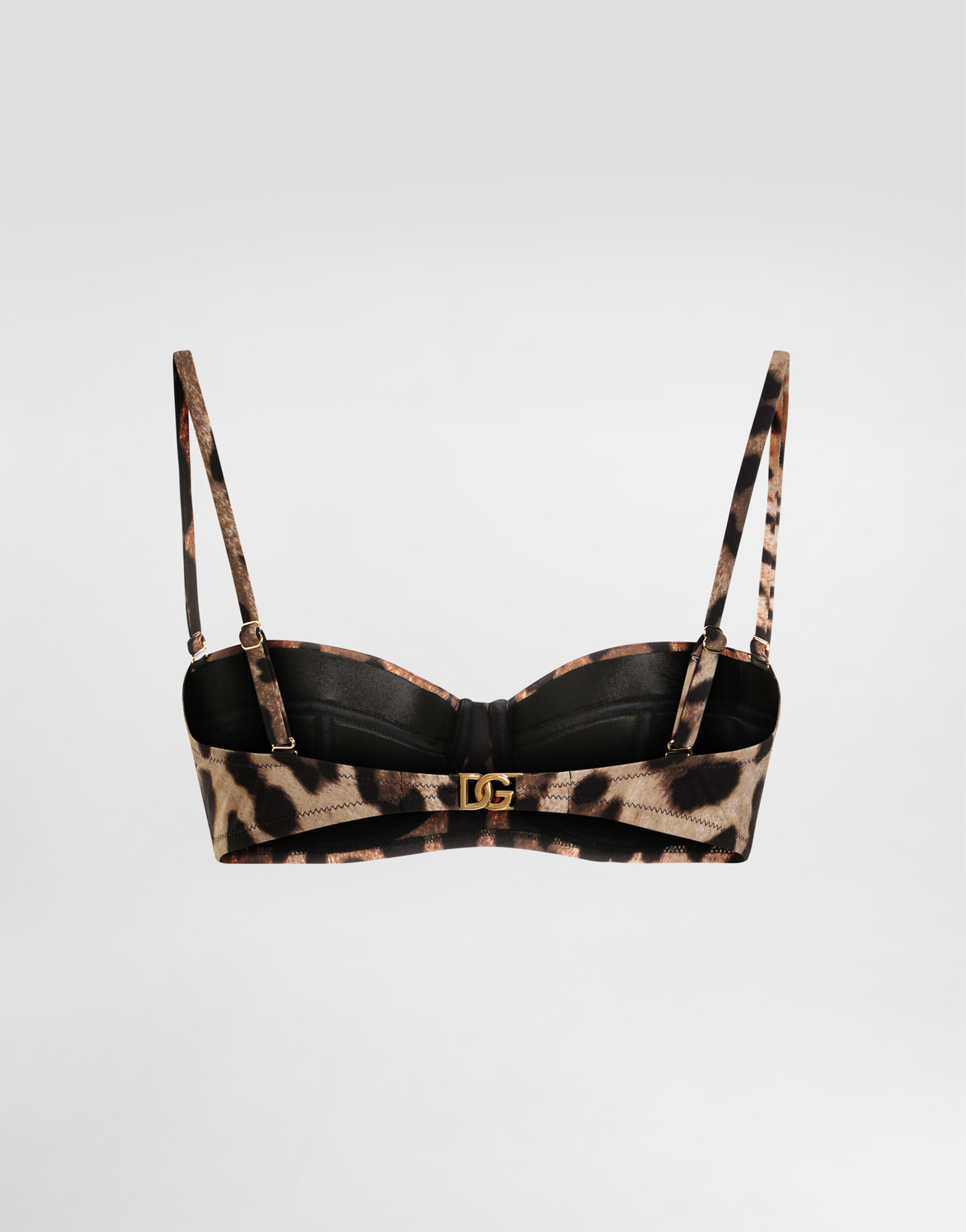 Бюстгальтер-бикини балконет с леопардовым принтом Dolce & Gabbana, мультиколор — фото 3