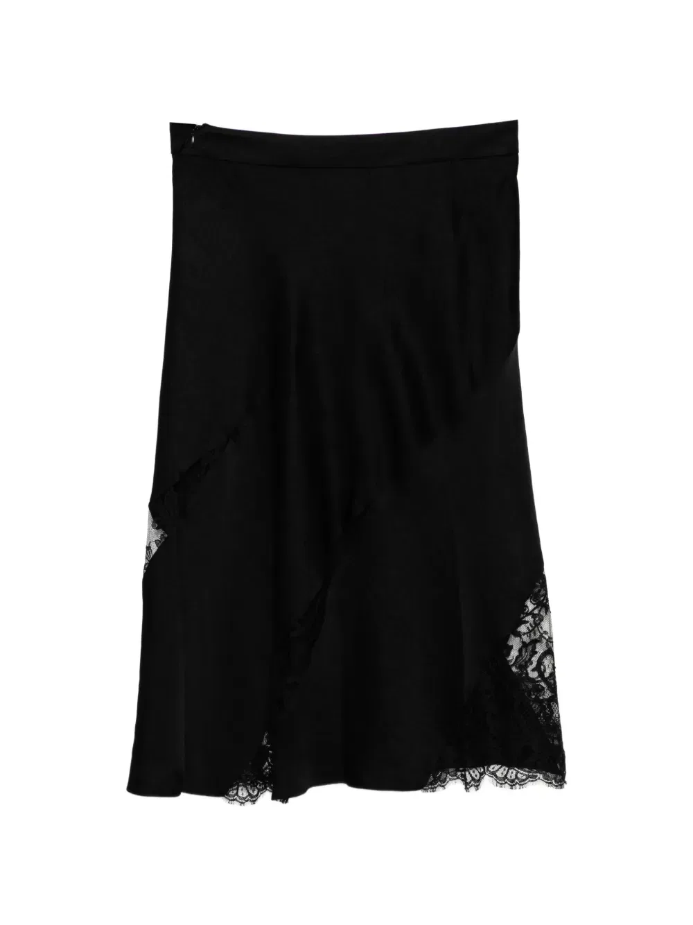 Асимметричная юбка с кружевной отделкой Alexander Mcqueen, черный