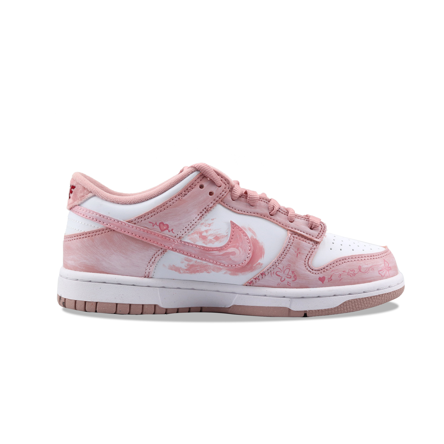 Nike Пинк вельветовые кроссовки dunk с амортизацией, износостойкие низкие детские скейтбординг обувь розовые для подростков — фото 3