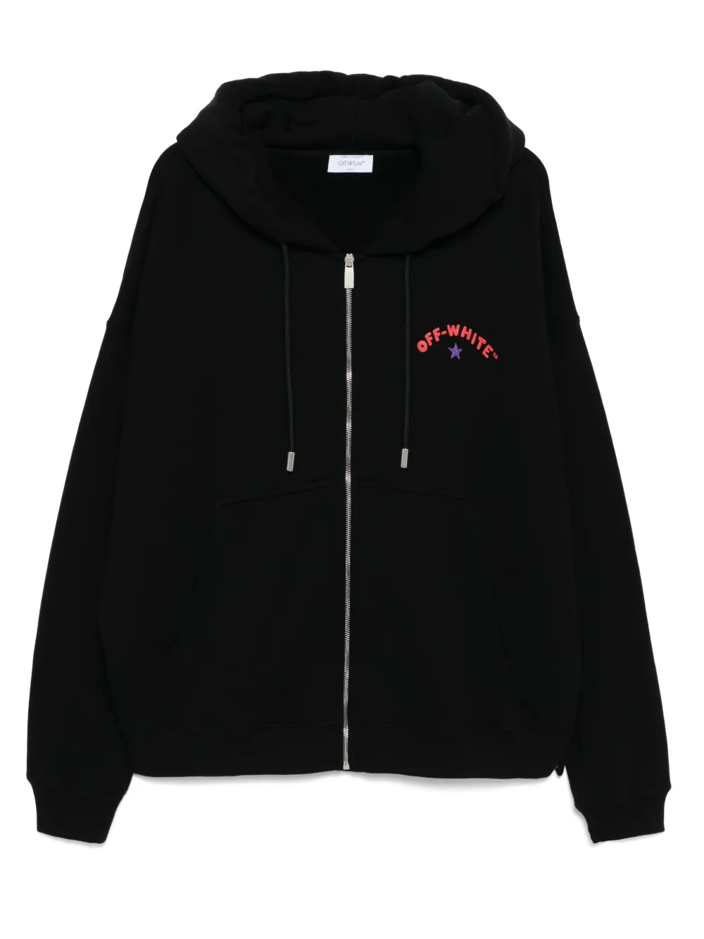 

Худи на молнии с логотипом OFF-WHITE, черный