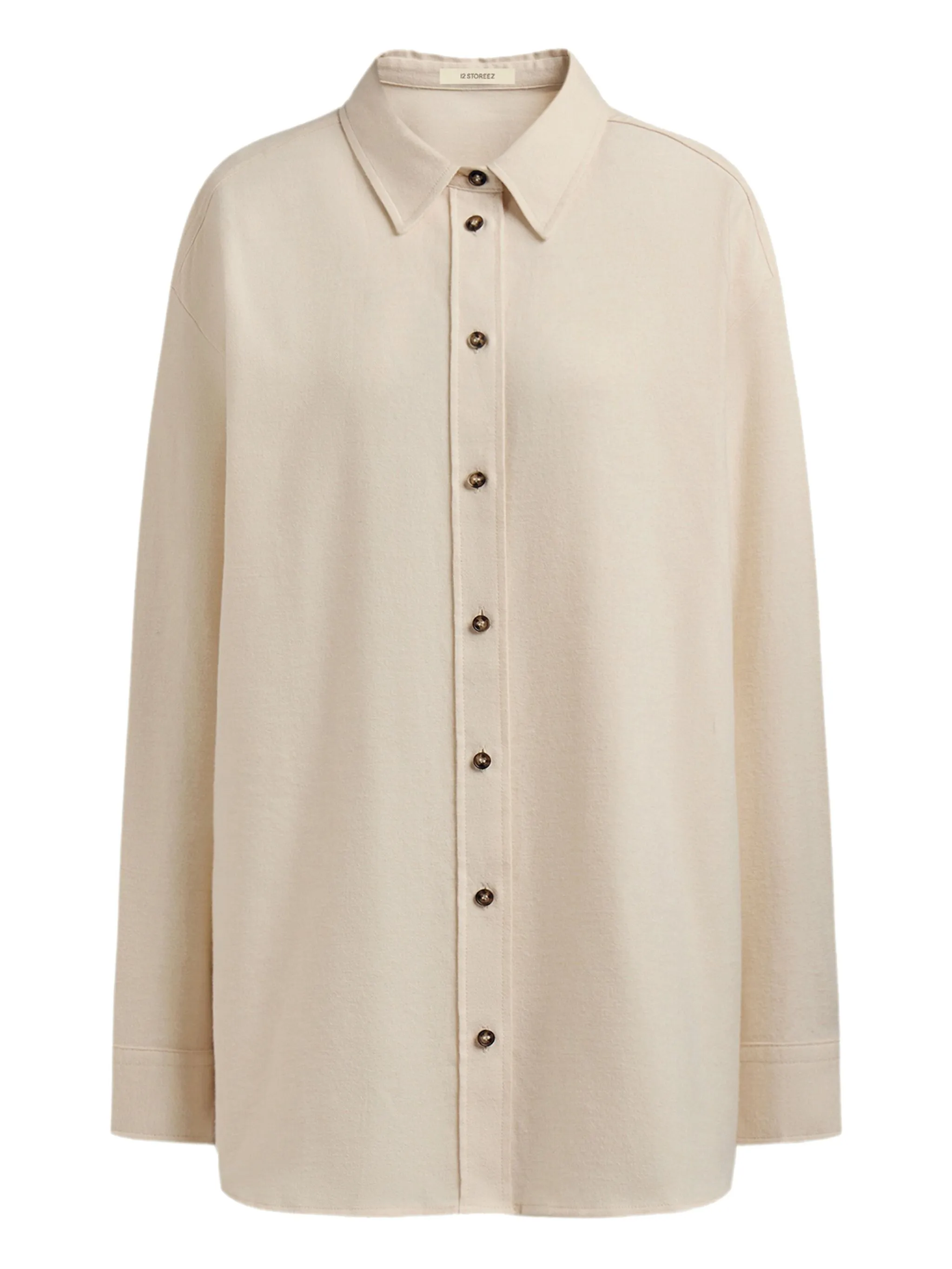 

Фланелевая футболка на пуговицах 12 Storeez, белый