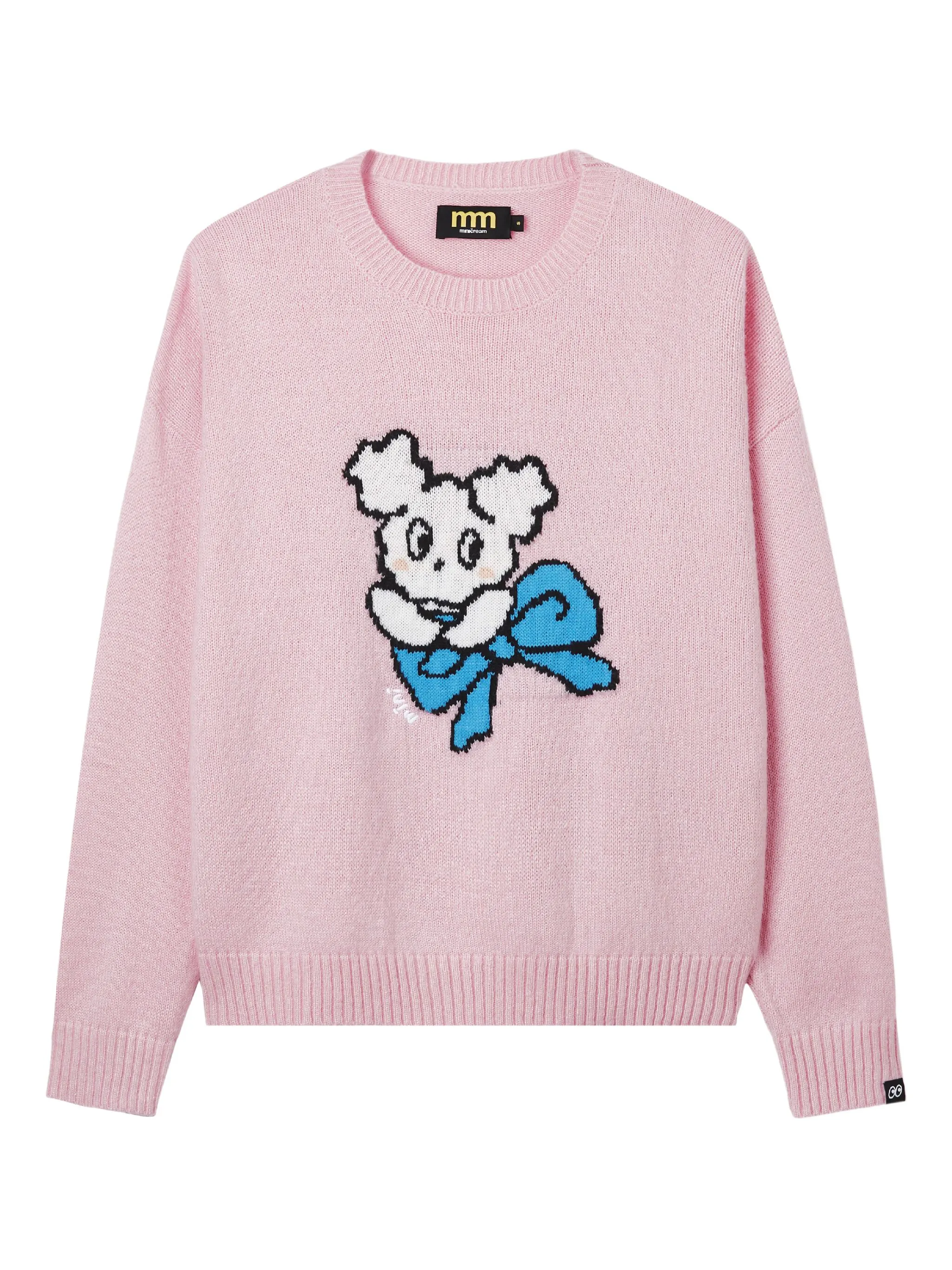 

Свитер вязки интарсия Mini Cream, розовый