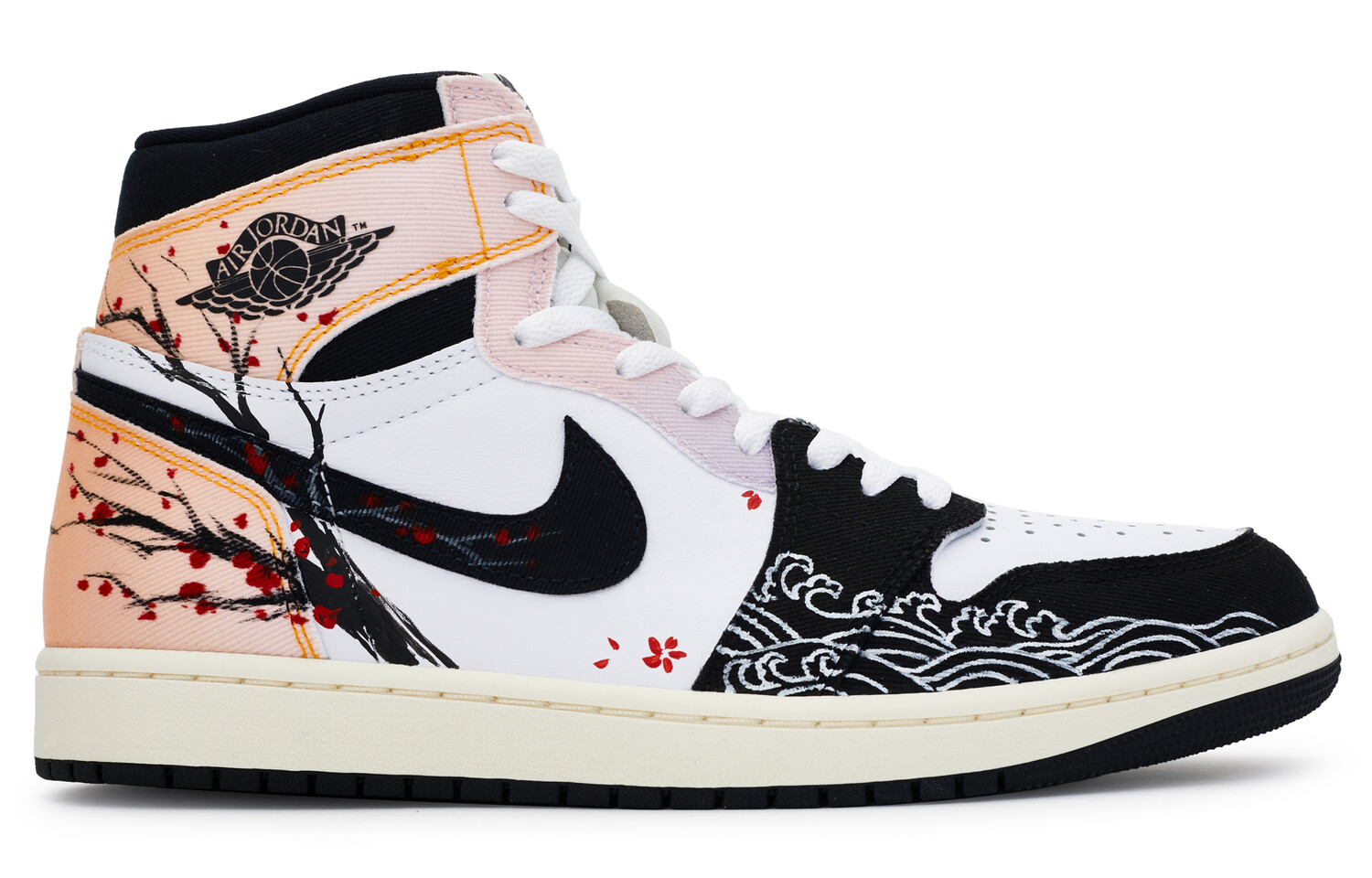 Jordan Air Jordan 1 винтажные баскетбольные кроссовки мужские, Black, white, orange, purple — фото 2