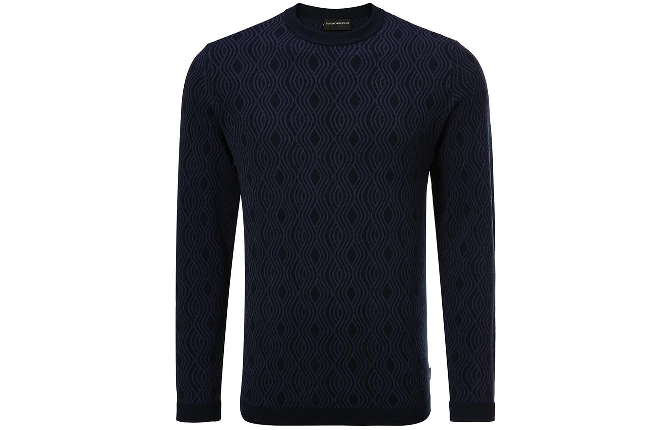 

EMPORIO ARMANI Трикотажный свитер мужской синий