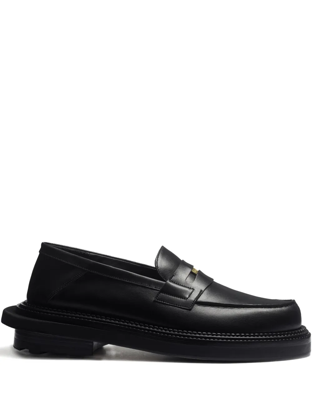 

Лоферы из кожи с прострочкой J.M. Weston, черный