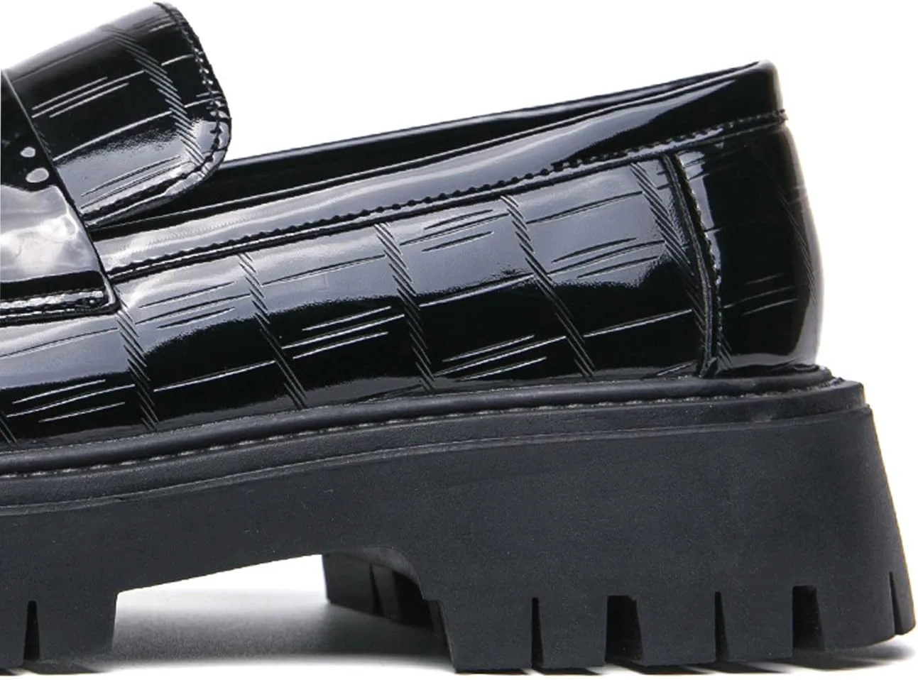 

Мужские лоферы на платформе из лакированной кожи без шнурков, модный носок округлой формы, металлическое украшение, нескользящая толстая подошва, деловая обувь, повседневная, для вечеринок, свадьбы, выпускного WENOREG, зеленый