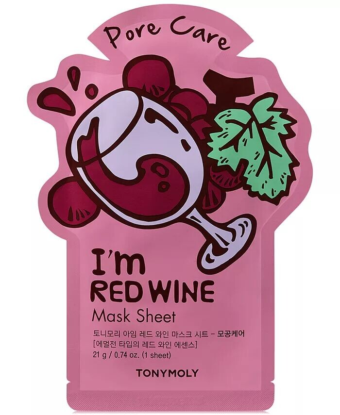 

Тканевая маска I'm Red Wine - Уход за порами Tonymoly