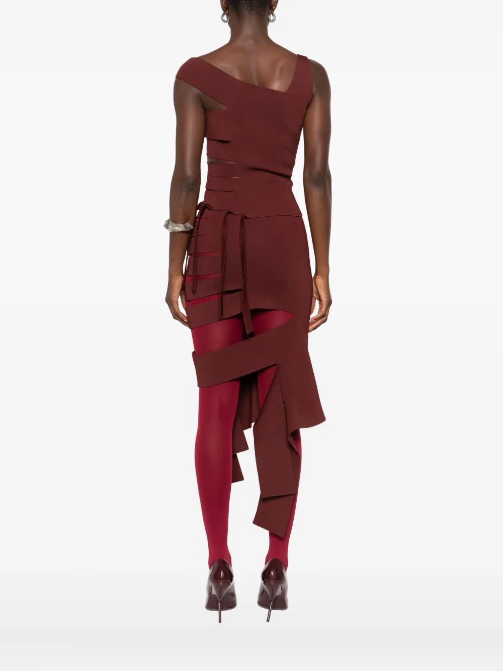 

Топ с вырезом на одно плечо Mugler, красный