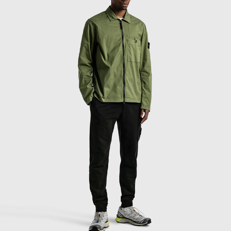 Куртка мужская Stone Island с карманом, зеленый — фото 3
