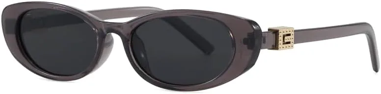 

Маленькие овальные солнцезащитные очки — ретро-винтажные очки «кошачий глаз» для женщин, минималистичный модный аксессуар с защитой от солнца UV400 ENSARJOE, Grey